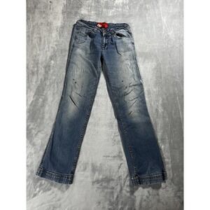 Vintage Ecko Red Denim Jeans Stained Light Wash Women Size 5 Y2K